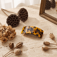 Barrette à cheveux en acétate de cellulose tendance, accessoire de mode effet écaille de tortue pour femme CST0014