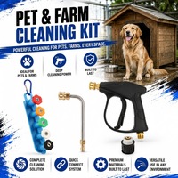 Kit de pistolet de lavage haute pression, pistolet pulvérisateur haute pression, lance d'extension, buses à connexion rapide pour le lavage de voitures, d'animaux, de fermes et d'extérieur