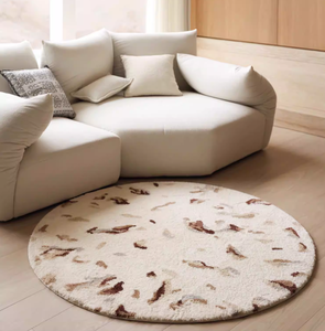 Alfombra Redonda Sarpes <span class=keywords><strong>Lava</strong></span> Roll, Estilo Crema, Suave al Tacto, Ideal para Gatos, para Dormitorio, Sala de Estar, Área de Sillas - Product Image 4