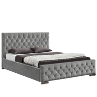 Willsoon Lit Capitonnée Luxe Double avec Rangement, Lit Rembourré en Velours avec Mécanisme de Levage, Cadre de Lit King Size Complet