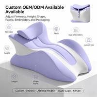 Oreiller ergonomique moderne en mousse à mémoire de forme à face plate pour le soutien du cou, idéal pour les dormeurs sur le ventre, pour les couples, avec logo personnalisé