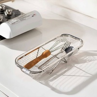 Passoire de cuisine manuelle en acier inoxydable à mailles fines, panier égouttoir télescopique avec poignées extensibles, compatible lave-vaisselle, pour fruits et légumes