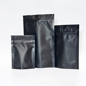 Sacs en Mylar Fini mat Stand up Ziplock Pouch Bag matte white black zip lock Sac refermable anti-odeur - Product Image 2