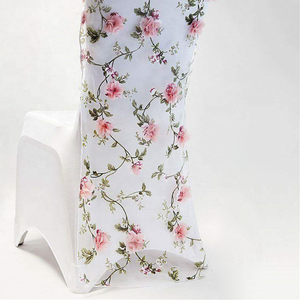 Nueva moda bordado Organza silla sombrero contraportada boda decoración Floral silla contraportada - Product Image 3