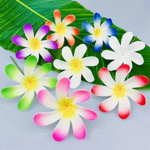 Factory Supplier 7CM EVA Foam Flower Tiare Ear Pick Artificial Hawaii Dance Party Decorative Flower Women Accessories
