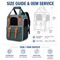 Sac à dos de transport pour animaux de compagnie imperméable et respirant avec maille transparente, sac de voyage pour animaux de compagnie avec bretelles réglables pour petits animaux