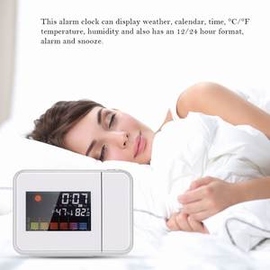 Réveil numérique à projection LED avec écran couleur, calendrier perpétuel, affichage météo, horloge électronique multifonction pour la maison - Product Image 4