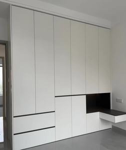 Armario doble de estilo moderno con material de puerta de MDF de diseño en línea para muebles de dormitorio de hogar o hotel para uso en apartamentos - Product Image 3