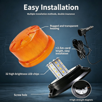 16W LED-Rundumleuchte mit 16 Stroboskopmodi, Warnleuchte mit Magnetbefestigung, PC-Gehäuse, Rot-Gelb-Blau-Grün Blinklicht für Fahrzeugsicherheit