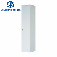 Armoire en acier à une porte de style industriel, de qualité supérieure, robuste, avec miroir, pour dortoir, hôtel, appartement