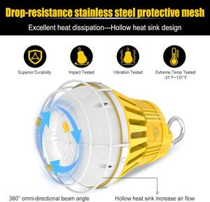 ETL Listé 100W Linkable LED Work Light 13000LM 5000K Portable Hanging Construction Lights avec 10 'Cable & IP66 AC Power Supply - Product Image 6