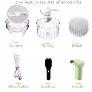 Electric <b>Vegetable</b> <b>Cutter</b> Set USB Electric Portable 4 in 1 Mini Food Chopper for Garlic Kitchen <b>Vegetable</b> <b>Cutter</b> - Product Image 2