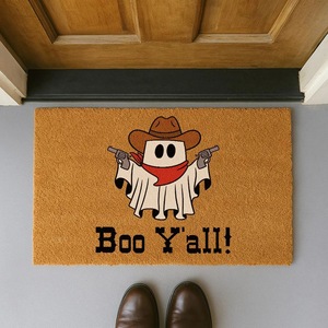 Cangming Halloween <b>Doormat</b> Imitation Coconut Fiber Waterproof Non Slip Entrance Mat Cute Ghost Design - Product Image 1