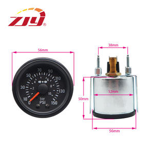 Zjy यांत्रिक दबाव गेज 2 "52 मिमी 0-10b-150psi 12v मोटर वाहन उपकरण पीले प्रकाश के साथ npt1/8 सेंसर के साथ - Product Image 3