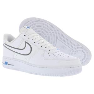 Nike Air Force 1 '07 Chaussures de basket-ball en cuir unisexe blanc gris froid - Product Image 4