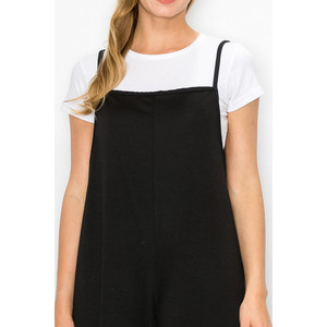 Combinaison ample à jambes larges et coupe courte - Noir - Product Image 4