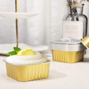Wholesale 300ml 10oz Square PET Aluminum <b>Foil</b> Disposable Mini Baking Cups with Lids Food Grade - Product Image 4