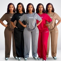 Nuevo Conjunto de Dos Piezas para Mujer, Primavera/Verano, Estilo Casual, Versátil, Holgado, de Pierna Ancha, Gran Venta