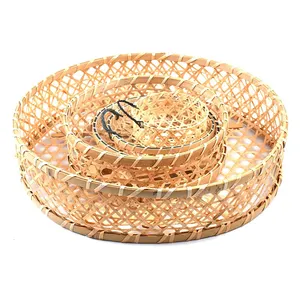 Прямая Заводская цена, Бамбуковая плетеная корзина для хлеба, бамбуковая корзина для хранения продуктов