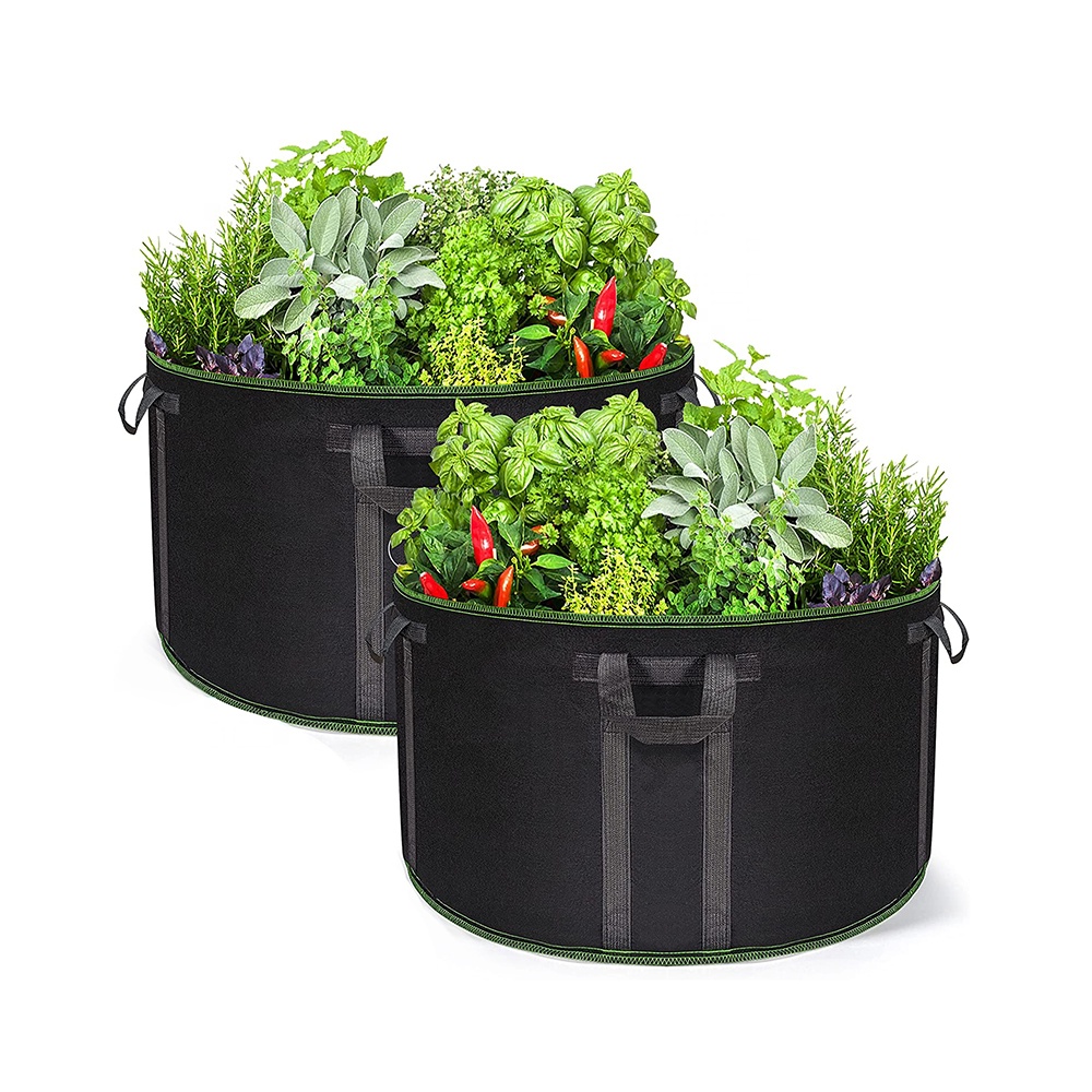 Вместительные дышащие 50 галлоновые фитосадовые мешки, прочный нетканый фетровый садовый мешок для посадки