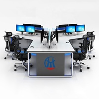 Console de centre de commande moderne à lumière LED Bureau de contrôle modulaire extensible