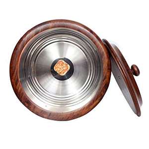 Cazuela de madera de diseño clásico superventas con tapa olla caliente Roti Chapati caja de almacenamiento contenedor con tapa Cocina - Product Image 2