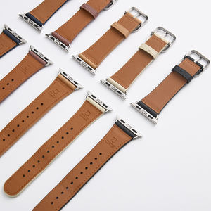 Low MOQ Vintage Leder armband Uhren armband Luxus 20mm 22mm 24mm porös atmungsaktiv hand gefertigte Nähte Uhr Armband Zubehör - Product Image 6