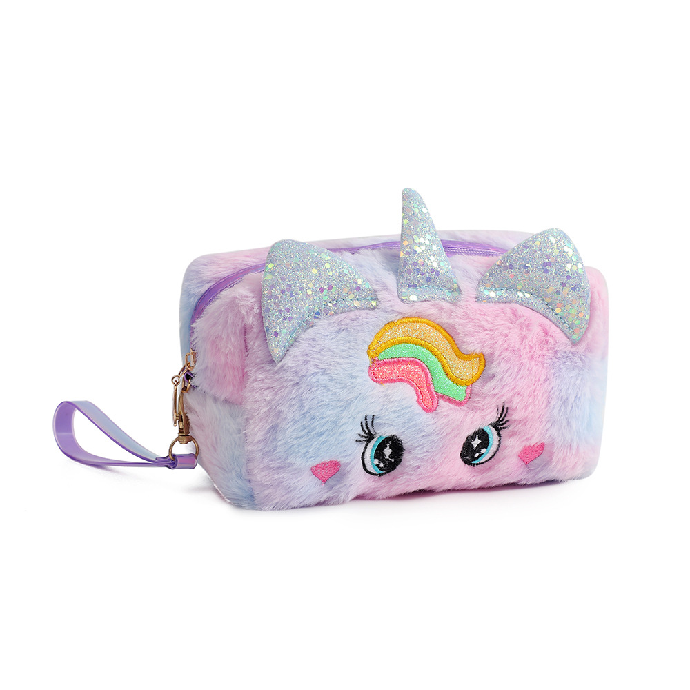 Plush Unicorn Cosmetic Bags Adorable Durable Storage