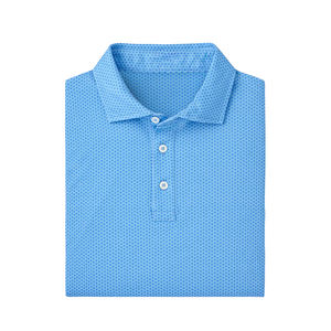 เสื้อยืดโปโลถักโพลีเอสเตอร์100% สำหรับผู้ชาย2025โลโก้ที่กำหนดเองสำหรับวันหยุดพักผ่อนชายหาดป้องกันการเกิดริ้วรอย - Product Image 2