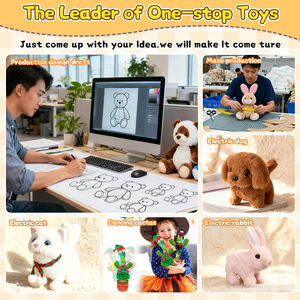 لعبة كلب أو قطة محشوة كهربائية تمشي مع وحدة صوت قابلة للتسجيل وإضاءة LED موسيقية تفاعلية للأطفال - Product Image 2