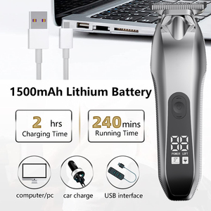 Cortadora de pelo eléctrica recargable por USB T9 para hombre, <span class=keywords><strong>afeitadora</strong></span> inalámbrica de 0mm - Product Image 6