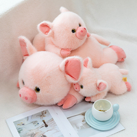 Boneka Babi Lembut Warna Pink Premium dengan Mata Besar, Boneka Hewan Tidur Panjang untuk Dekorasi Rumah, Hadiah Anak, Grosir, OEM, ODM, Custom