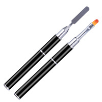 Stylo à gel pour ongles 2 en 1 en métal, double embout, outil d'extension d'ongles UV, pinceau de mélange de couleurs, applicateur de colle, bâton de pression pour ongles, manucure en salon