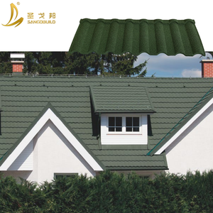 Tuiles de toiture modernes en aluminium revêtues de pierre aspect <span class=keywords><strong>ardoise</strong></span> SANGOBUILD SGB-MILANO, durables, imperméables, fabriquées à la machine pour les maisons - Product Image 4