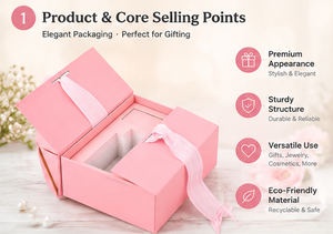 Pink <b>Ribbon</b> Gift Packaging <b>Thick</b> Cardboard Soft Inner Lining Custom Insert for Weddings Birthdays Jewelry Gifts <b>Ribbon</b> Gift Box - Product Image 2