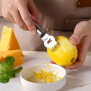 Stainless Steel Lemon Zester Grapefruit Peeler <b>Cheese</b> <b>Grater</b> 4 Pieces Easy To Clean Multifunctional Fruit Vegetable Tool Set - Product Image 2