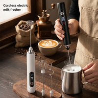 Mousseur à lait électrique ergonomique pour boissons protéinées, sans BPA, en plastique léger, mousseur à lait électrique portatif