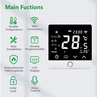 Thermostat de chauffage, de refroidissement et de ventilation pour climatiseur, thermostat de ventilo-convecteur, vanne, 3 vitesses de ventilateur, 2 flexibles, carré, pour hôpital
