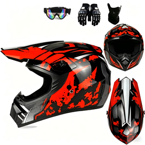 Casco de Motocross con Certificación DOT, ABS, Integral, para Carreras Todoterreno, con Gafas, Guantes y Máscara para Motocross y Dirt Bike - Product Image 4