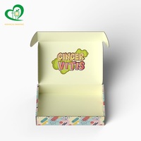 Boîte d'expédition personnalisée imprimée avec un motif abstrait coloré, boîte pliable en carton ondulé de qualité supérieure pour l'emballage e-commerce