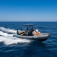 Bateau Hedia haute performance de 6,5 m à double coque en aluminium nervuré 650, avec hardtop en aluminium 5083 de 5 mm