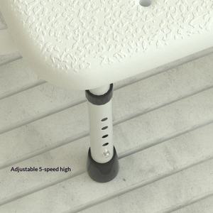 Height Adjustable Aluminum U Cut Shower Chair with Drainage Seat and Carry Handle Backrest Lightweight Foldable 150kg Capacity - Product Image 6