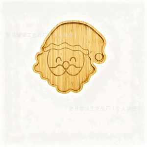ถาดไม้ไผ่ลายหน้าซานต้า รูปทรงแปลกตา สำหรับเสิร์ฟขนมปาร์ตี้ ผลไม้ ชีส - Product Image 5