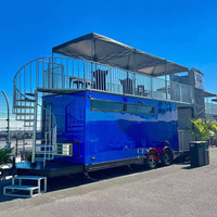 Remorque alimentaire à deux étages avec cuisine, restaurant de rue, camion de restauration mobile polyvalent à double étage à vendre