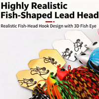 Leurre de pêche artificiel Chatterbait à tête plombée vibrante avec jupe en silicone et lame, poids 7g, 9g, 11g, 13g, 18g, 21g, vente en gros