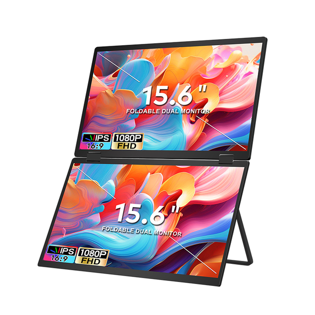 15.6 Inch Dual Screen Extended Stacked and Folding Triple Portable Monitor for Gaming Laptop Wins & mac Os
