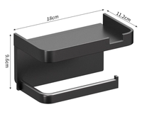 Porte-mouchoirs en rouleau en plastique ABS étagère pour téléphone porte-papier sans poinçon papier mural pour salle de bain étagère murale douche Caddy étagères