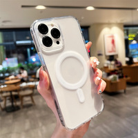 Coque de téléphone magnétique transparente de haute qualité pour iPhone 16 Pro Max couverture transparente en acrylique magnétique en gros