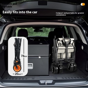 Wildernis Extra Grote Aluminium Opvouwbare Campingkar <span class=keywords><strong>Trolley</strong></span> 4-Wiel Besturing Zwaarbelastbaar 600D Oxford Materiaal Winkelwagen Picknick - Product Image 4