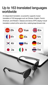 Lunettes de soleil intelligentes en gros avec verres personnalisés, lunettes traductrices IA, écouteurs <span class=keywords><strong>Bluetooth</strong></span>, pour la conduite, le bureau et l'extérieur - Product Image 6